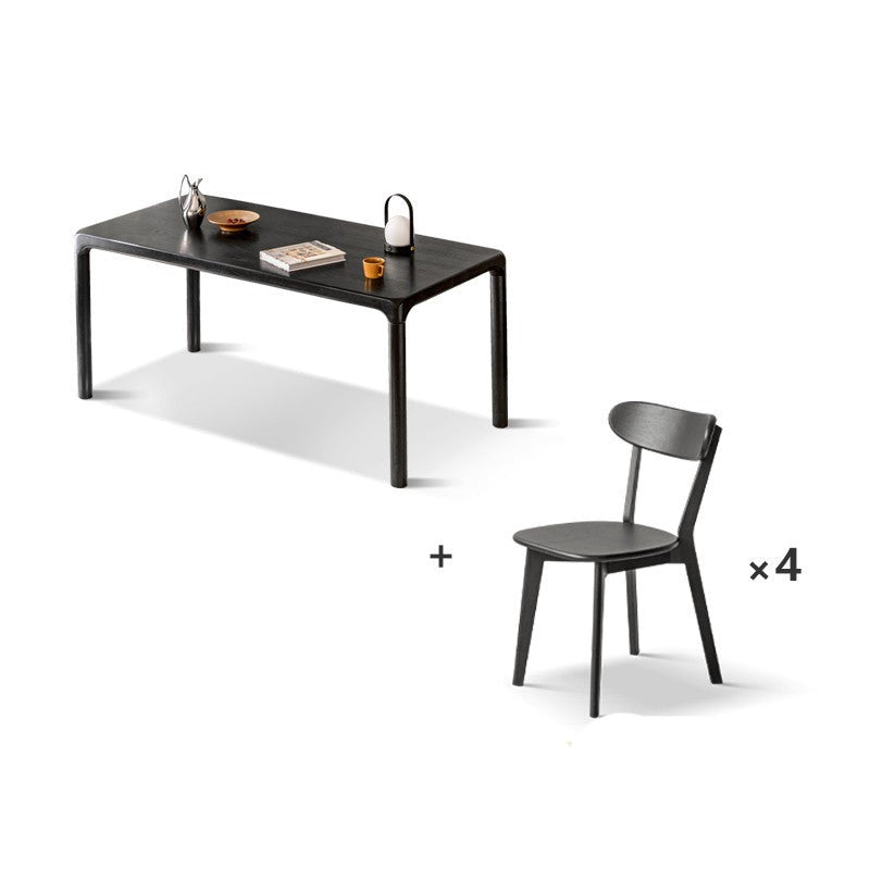 Ash solid wood Black Nordic Dining table