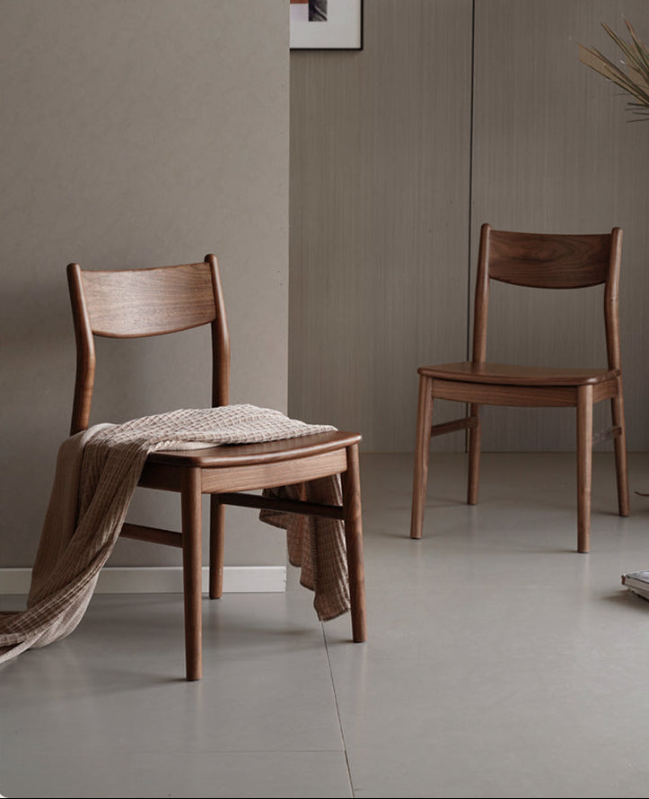 Set 4 Pcs Black, Walnut, Ash, Oak, Beech, Sandalwood Solid Wood Dining Chair