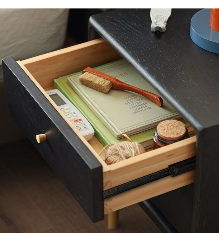 Oak solid wood smoked color Nightstand.