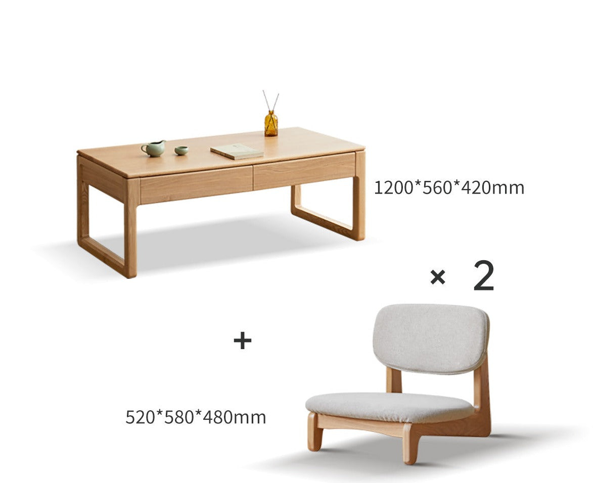 Bay window Ash solid wood table"