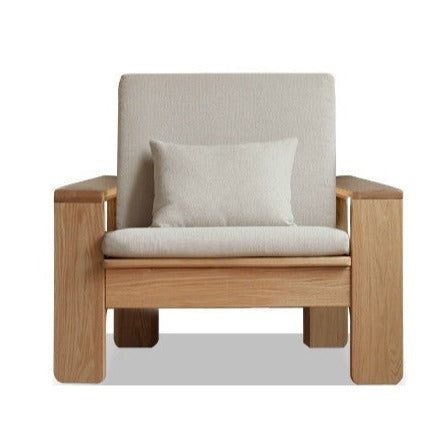 Oak solid wood modern Nordic fabric sofa+