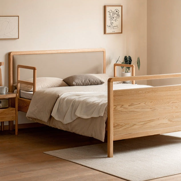 Oak Solid Wood Bed Elderly Bed Suitable for the Elderly High Bed"