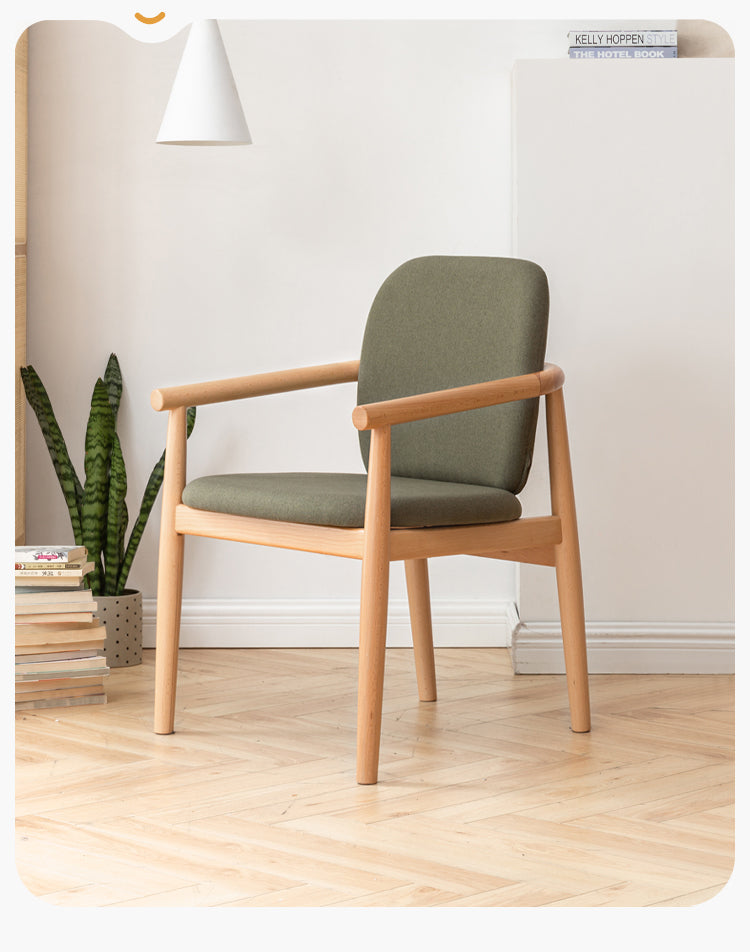 Beech solid wood armchair Nordic)