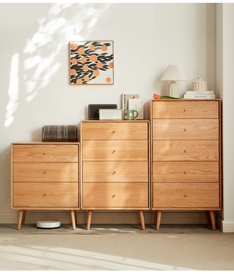 Oak Chest of Drawers Storage Cabinet