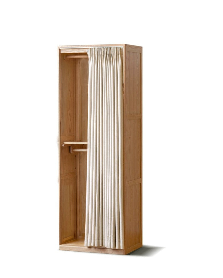 Oak solid wood wardrobe curtain design"