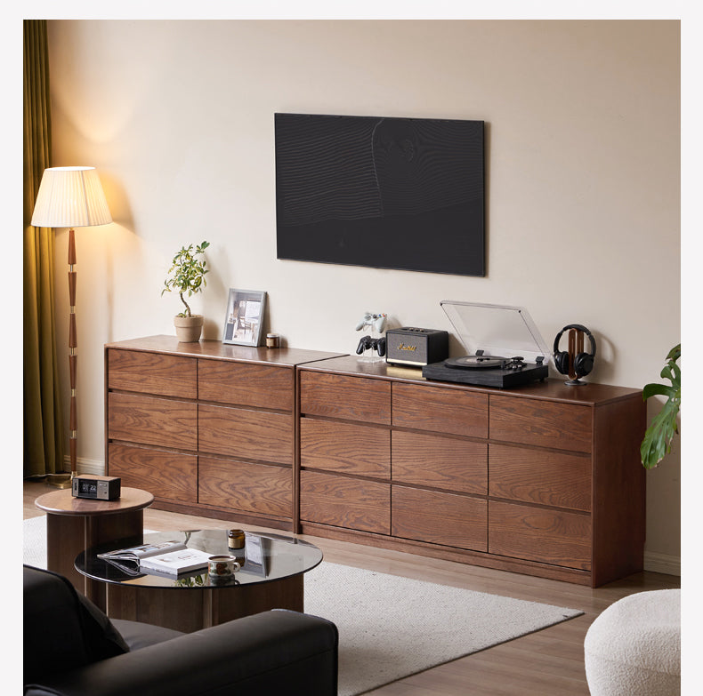 Oak Solid Wood Modern Drawer Cabinet