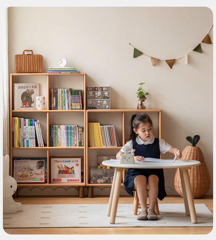 Beech solid wood multi-layer combination children's bookcase