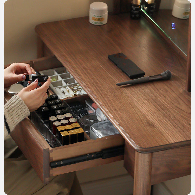 Black Walnut Solid Wood Makeup Table Modern Minimalist"