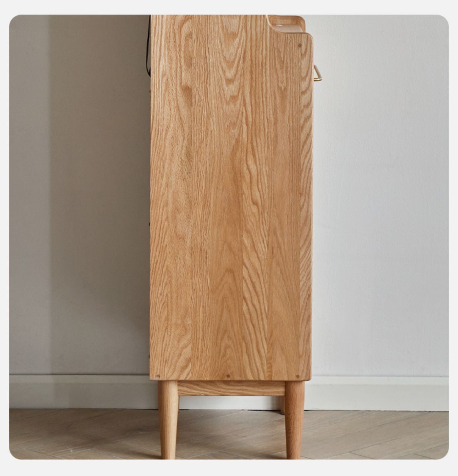 Oak solid wood side cabinet ,narrow sideboard+