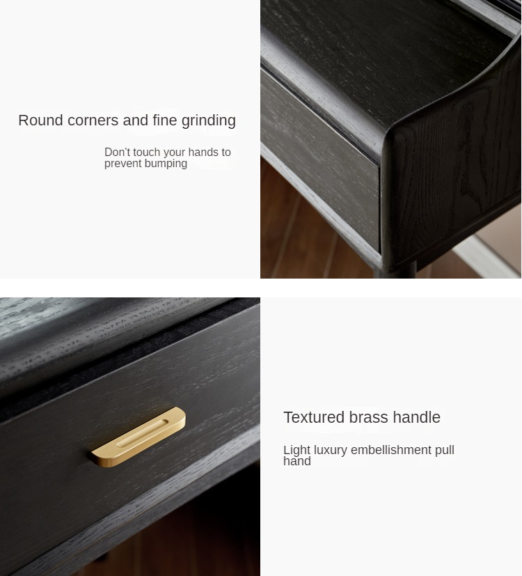 Oak Solid Wood Black Dressing Table Luxury Retro"