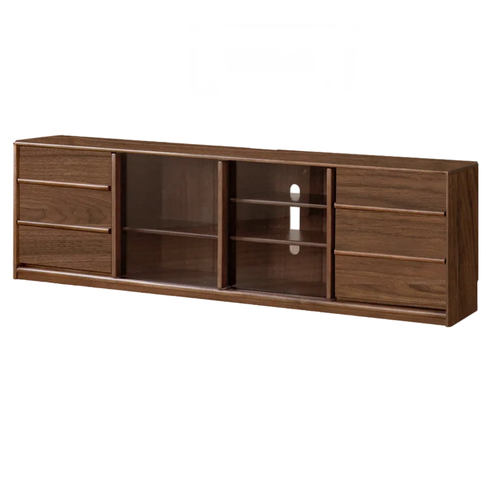 Golden Sandalwood, Black Walnut Solid Wood TV Cabinet