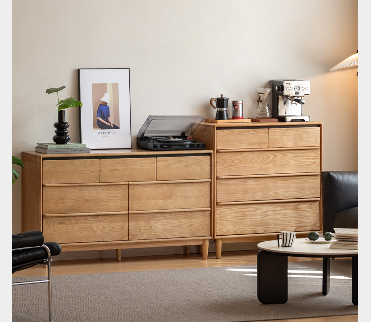 Ash Solid Wood Modern Drawer Cabinet