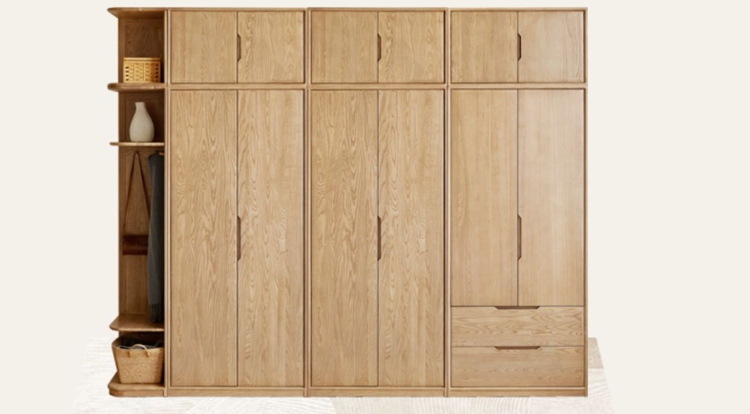 Ash solid wood wardrobe modern minimalist "