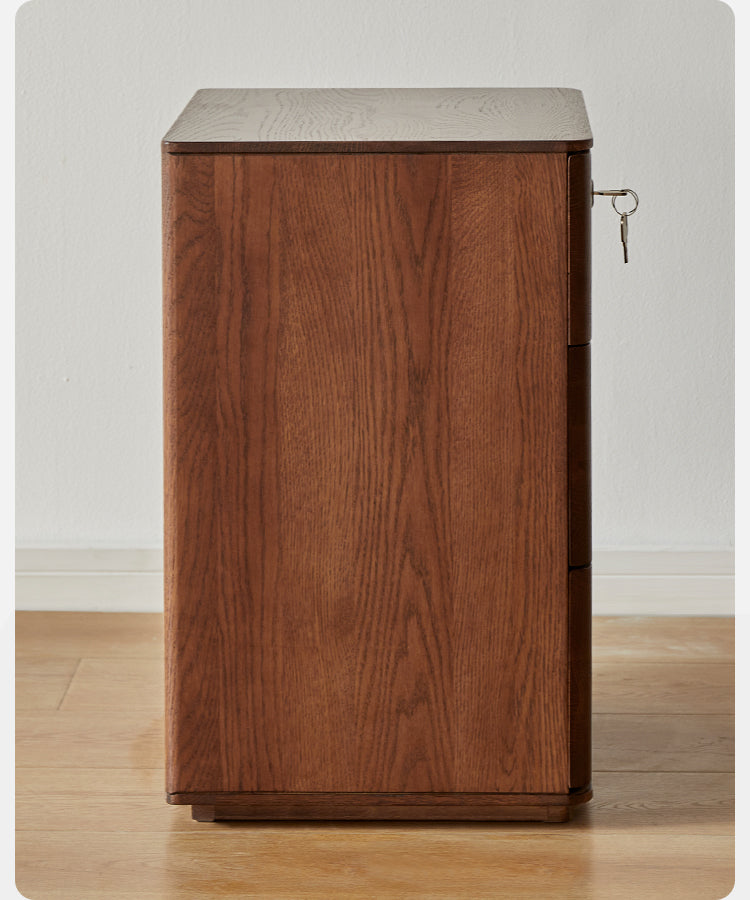 Oak solid wood Nightstand with lock.