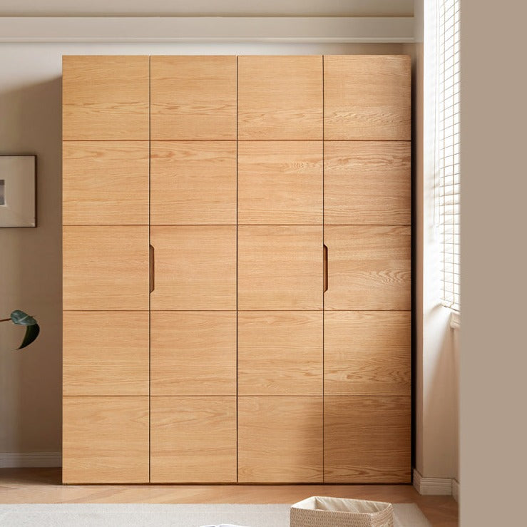 Oak solid wood wardrobe free combination high doors -