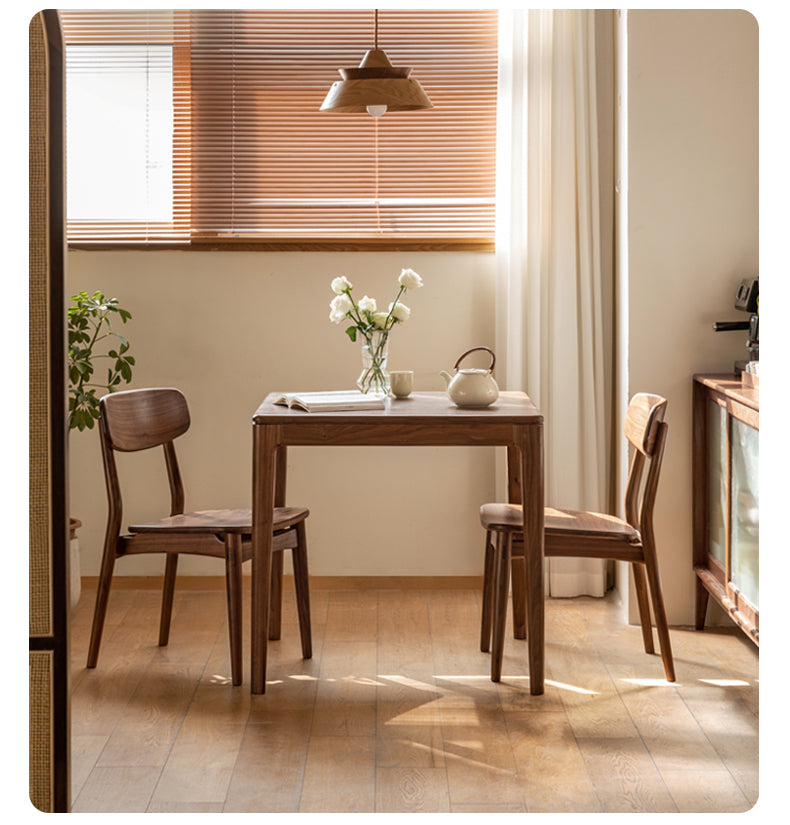 Black walnut, Oak solid wood square  rock board dining table-