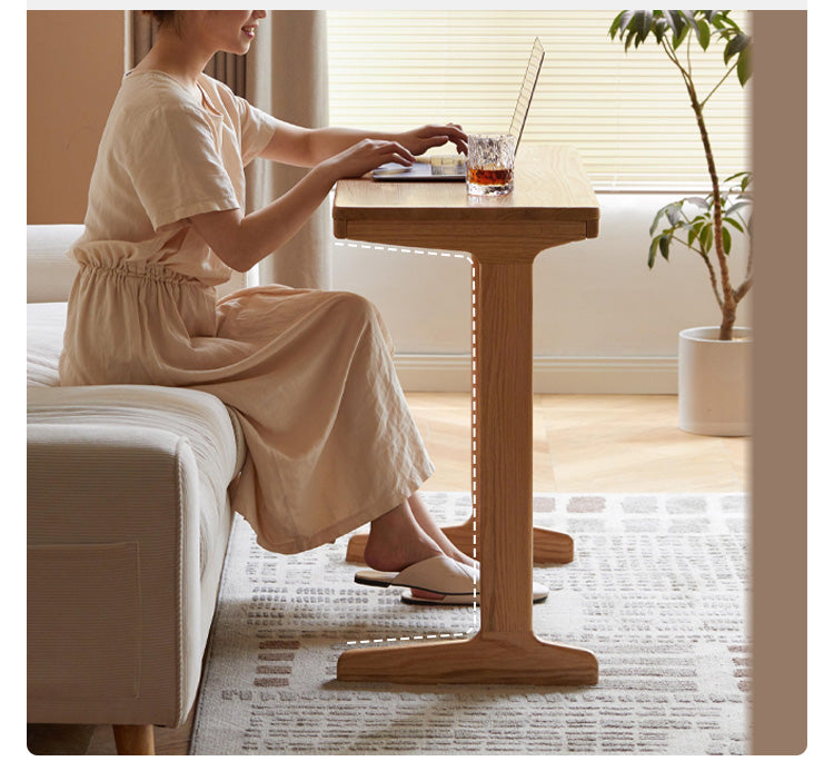 Oak Solid Wood Small office desk, Side Table-