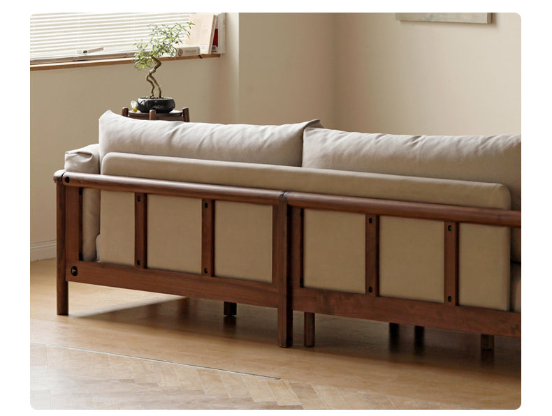 Black walnut solid wood down sofa "