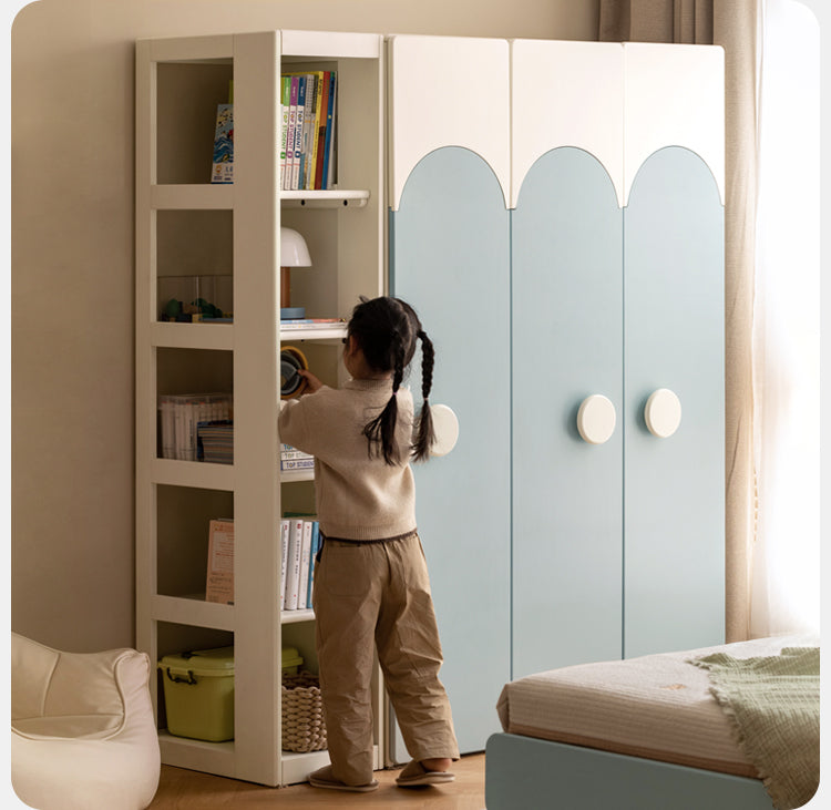 Oak, Poplar solid wood children's bookshelf high storage rack"