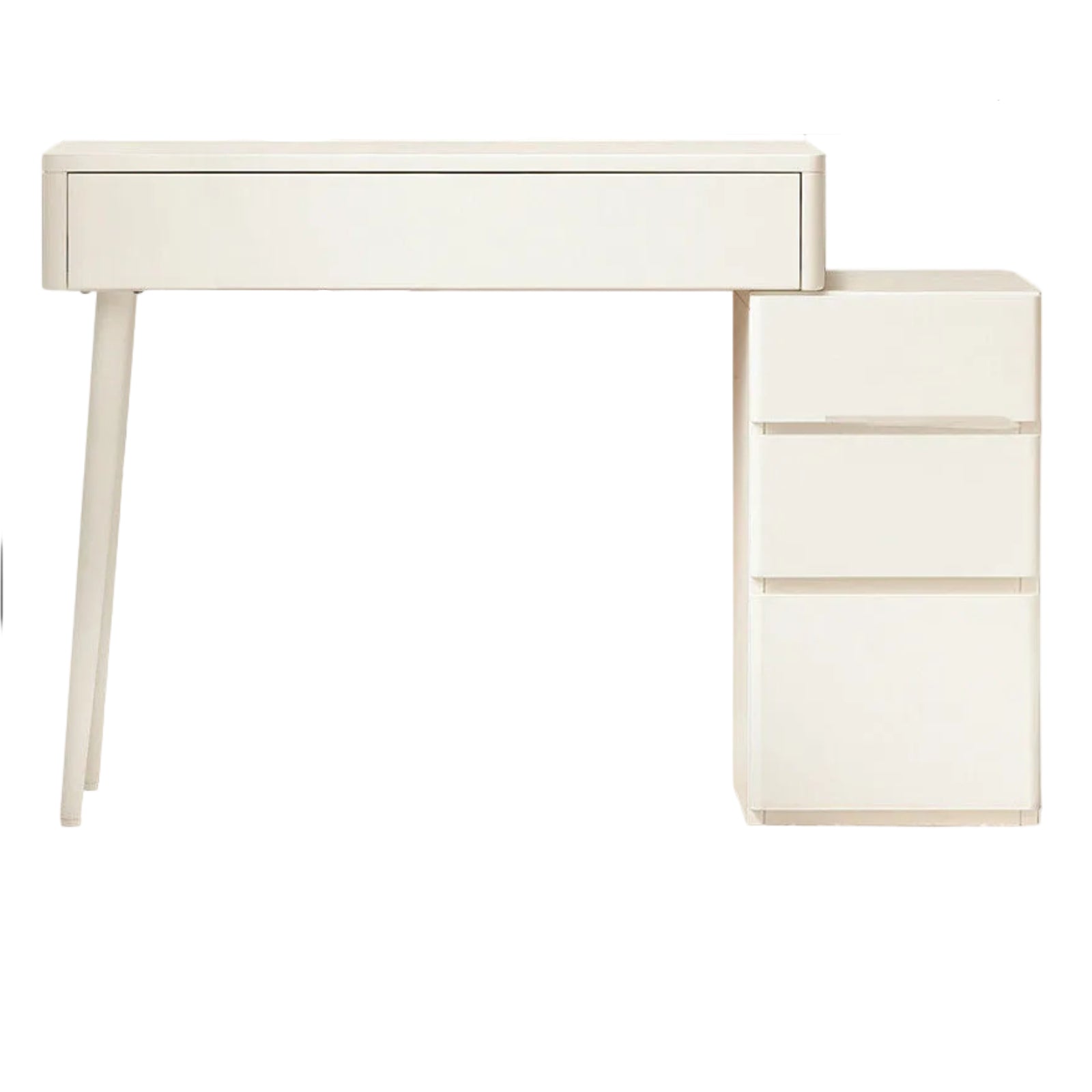 Solid RubberWood Telescopic Vanity Table + LED Makeup Mirror