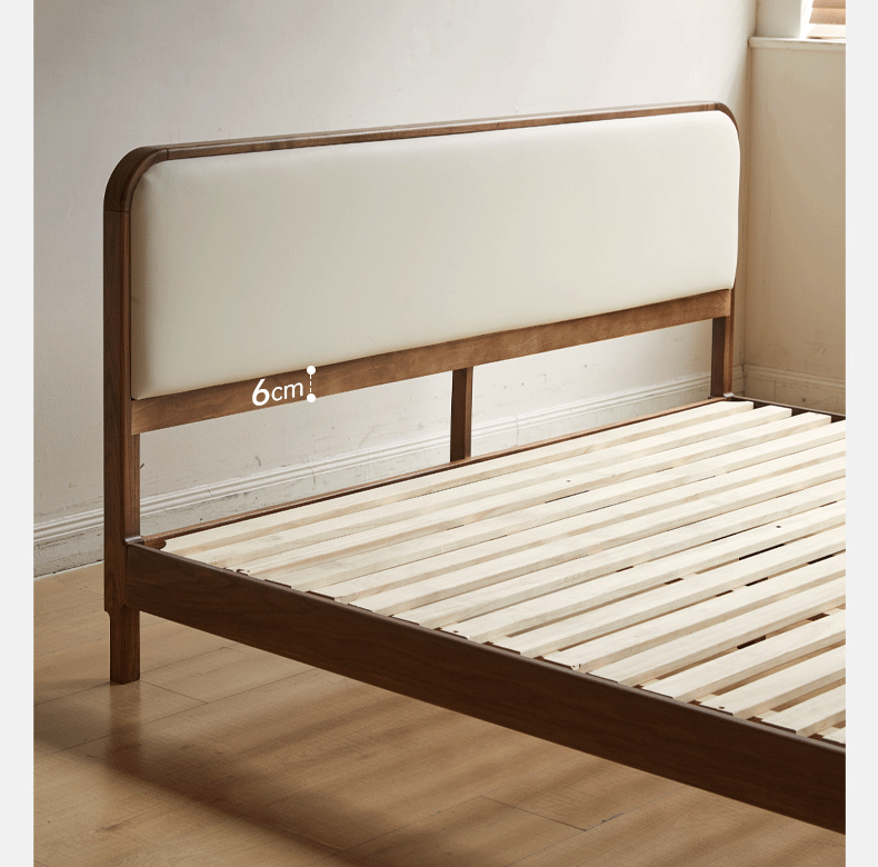 Black Walnut Solid Wood Soft Bed