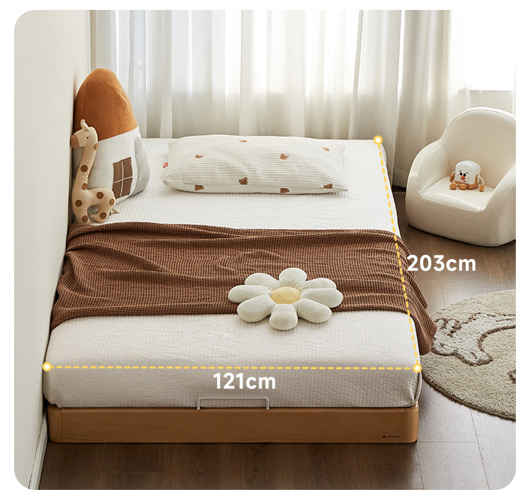 Beech Solid Wood Children's Splicing platform bed, headboard-free bed