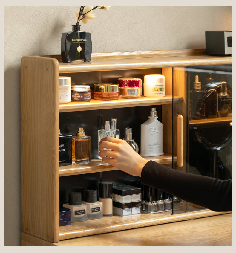 Ash Solid Wood Modern Multifunctional Vanity Table