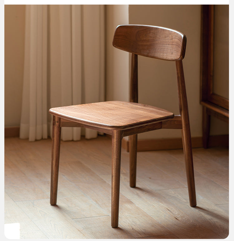 2 pcs set- Black walnut solid wood chair-
