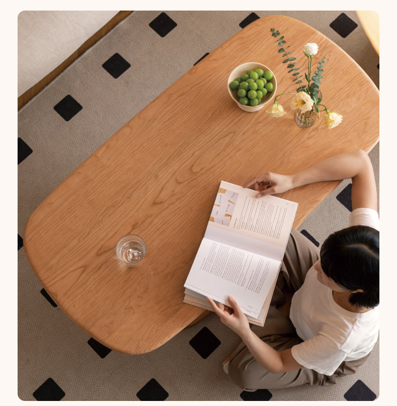 Cherry solid wood dual-purpose modern lift dining table