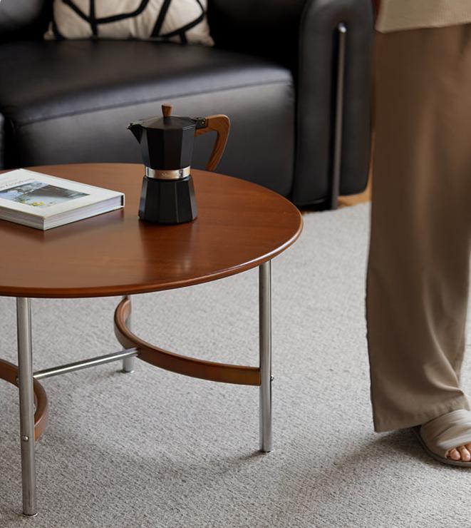 Poplar Solid Wood American Retro Coffee Table