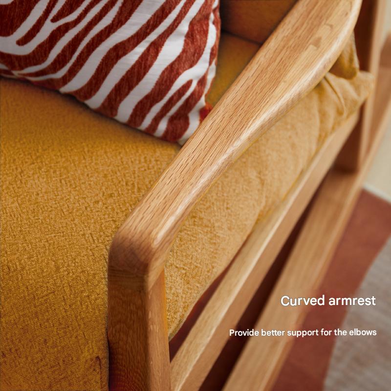 Oak Solid Wood Single Lazy Rocking Sofa Chair