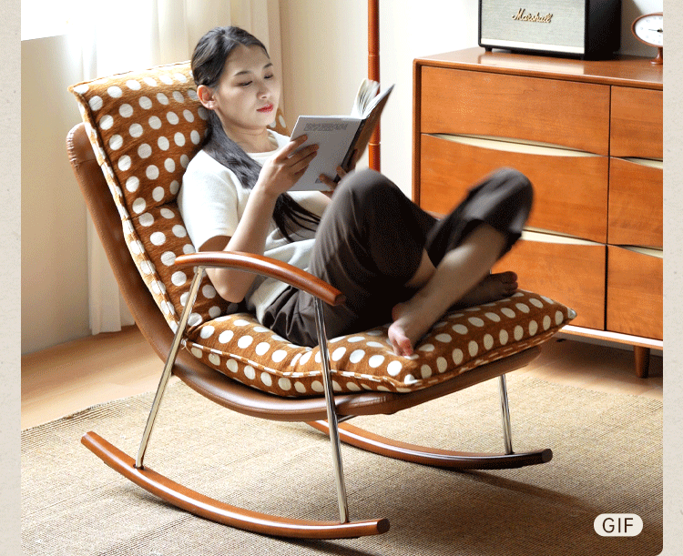 Fabric medieval style rocking chair