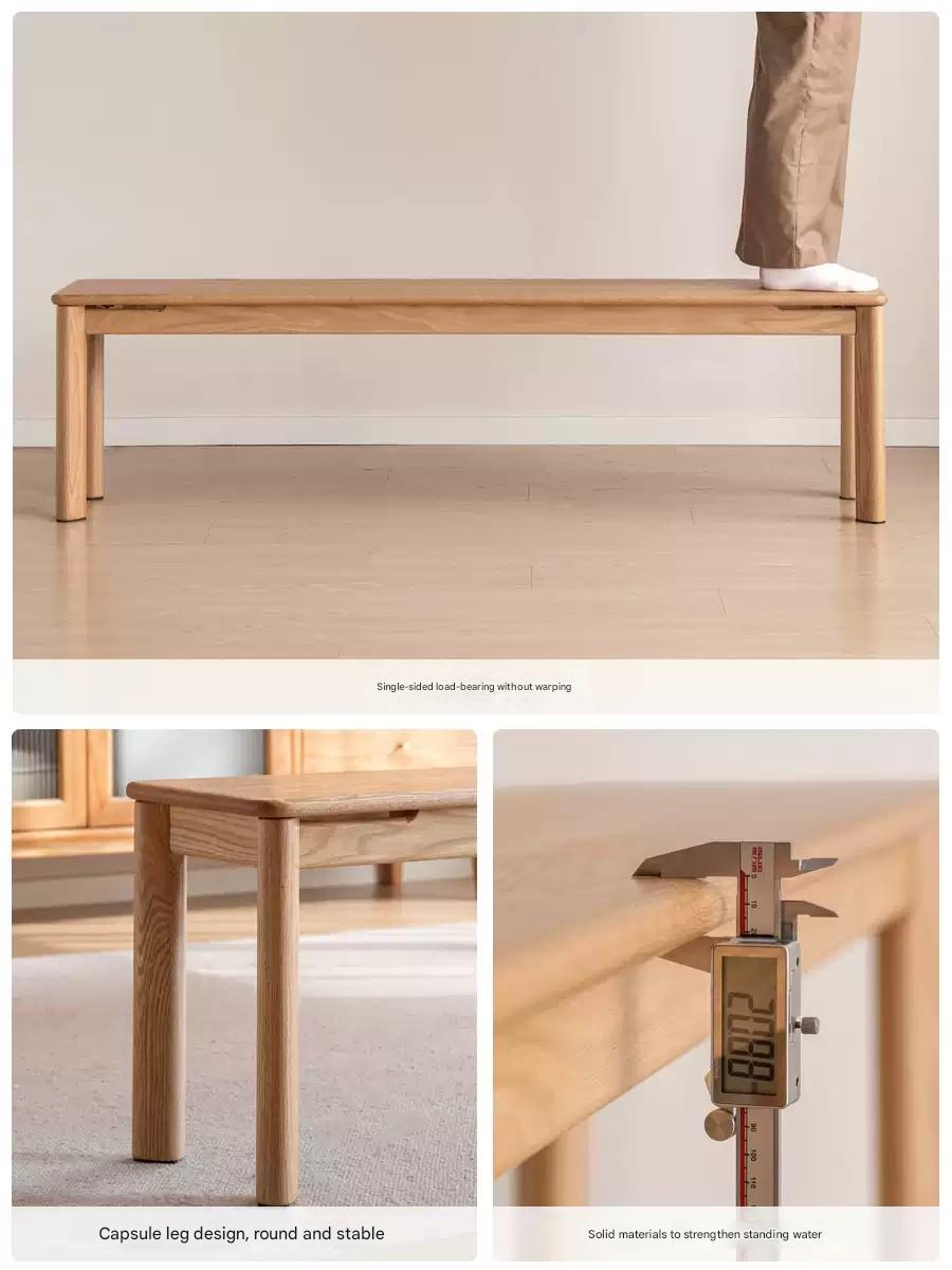 Oak Solid Wood Modern Long Bench