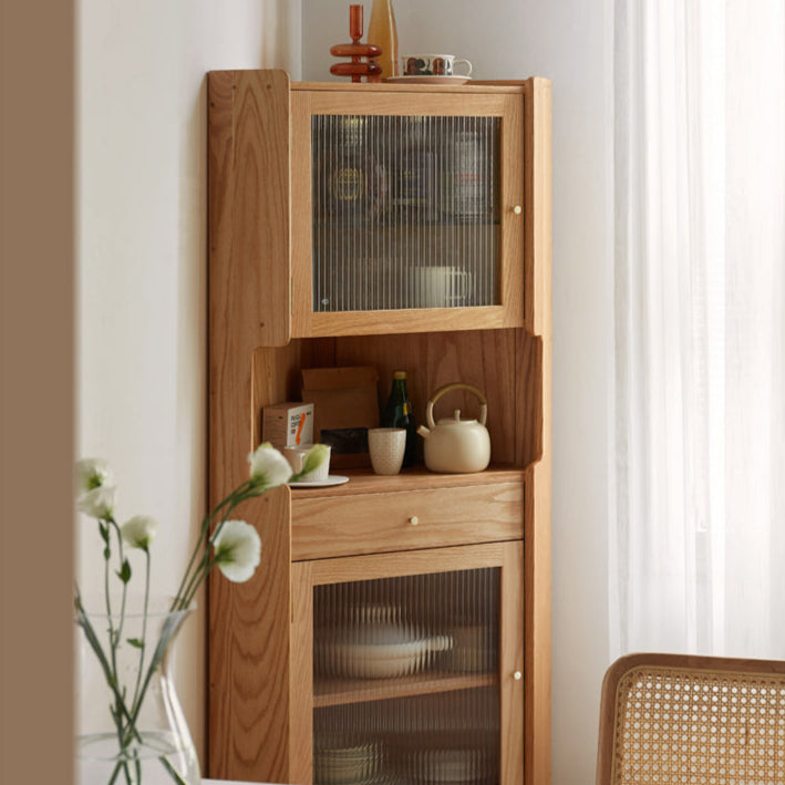 Oak Solid Wood Corner Side Cabinet Modern: