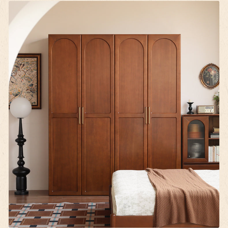 Poplar Solid Wood Double Door Wardrobe