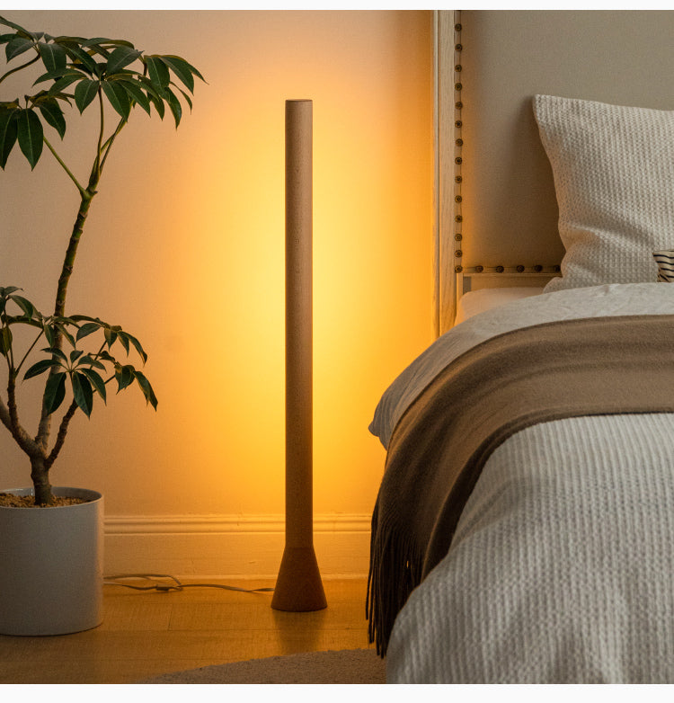 Beech solid wood floor modern vertical atmosphere lamp LED lights"