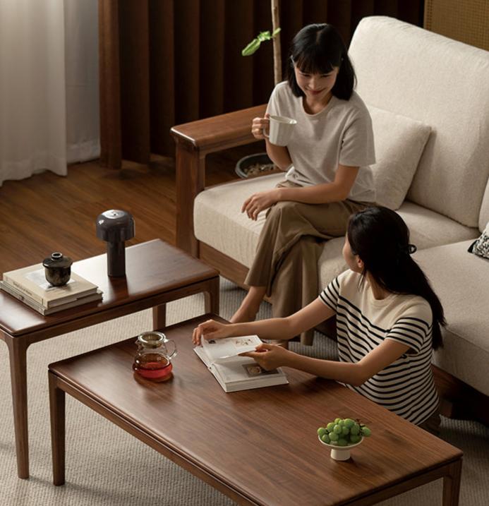 Black walnut, Ash, Oak solid wood combination coffee table