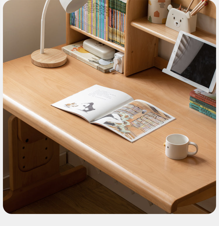 Beech Solid Wood Children's Liftable Study Table