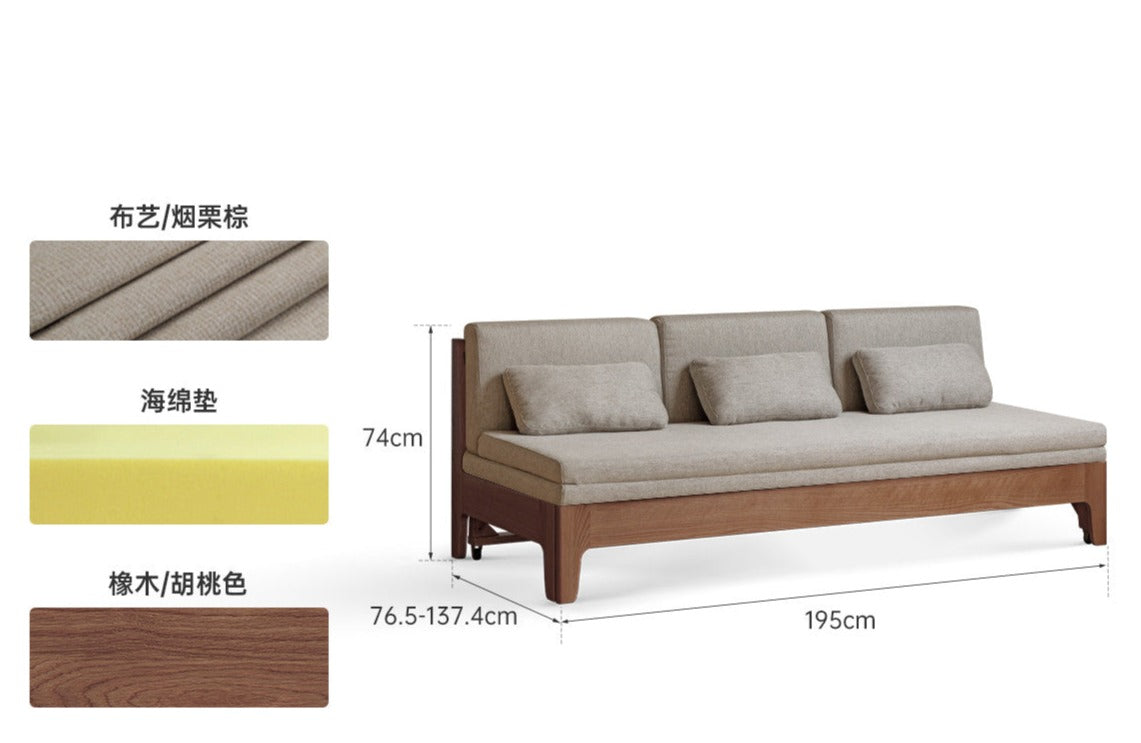 Sleeper sofa Oak solid wood-