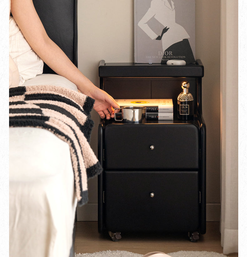 Rubber Solid Wood Multi Functional Nightstand