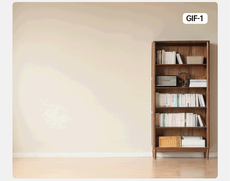 Black walnut solid wood bookcase whole wall free combination bookshelf