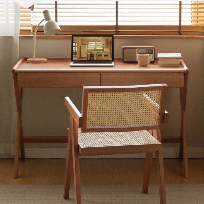 Modern cherry deals wood desk