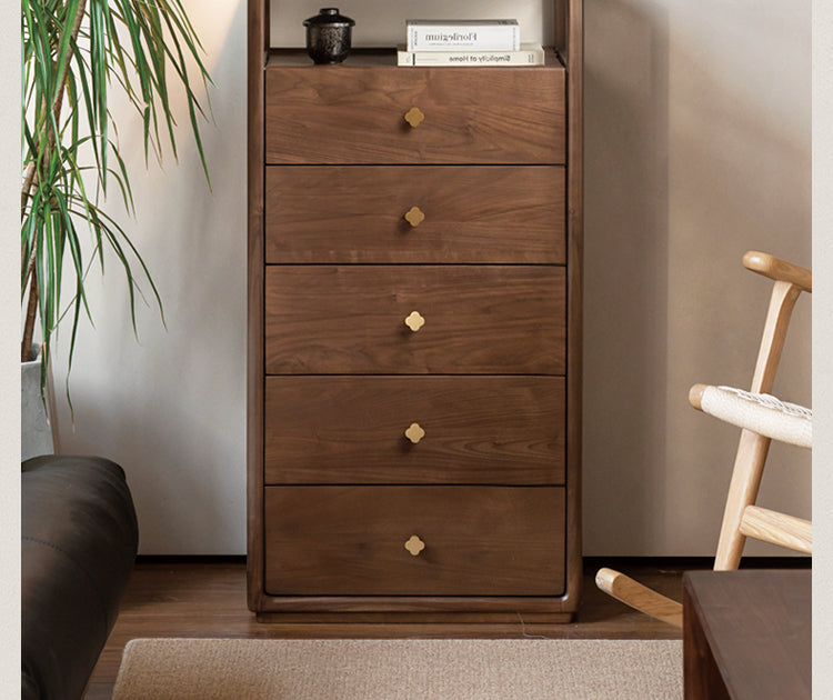 Black Walnut, Oak Solid Wood Storage Cabinet