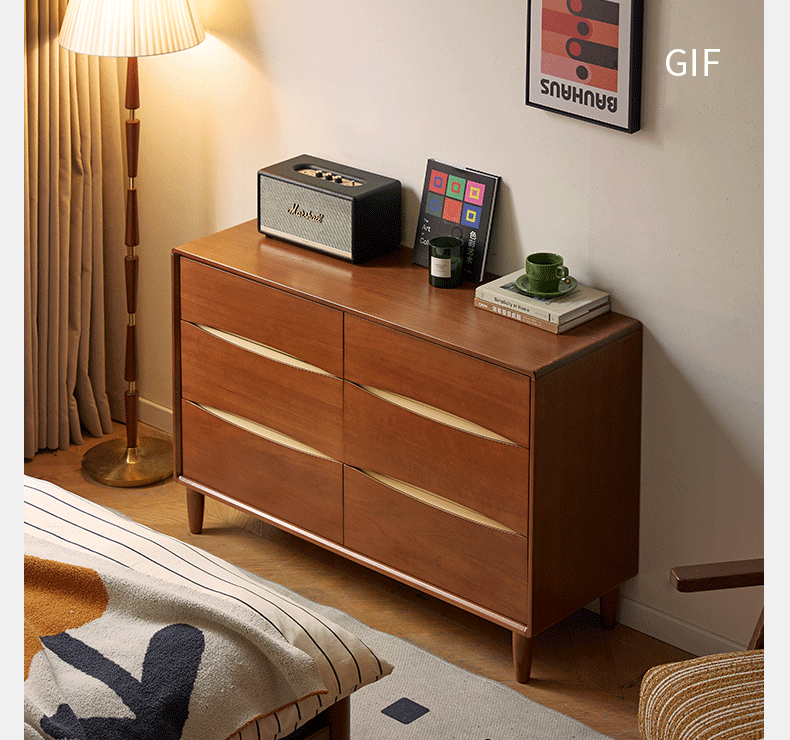 Poplar Solid Wood Vintage Style Side Cabinet.