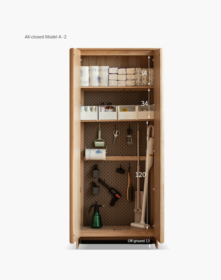 Ash Solid Wood Shoe Cabinet, Entrance Cabinet Combination Storage "