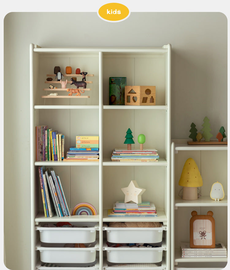 Solid wood Children's Bookcase Combination Shelf Baby Toy Storage Box"