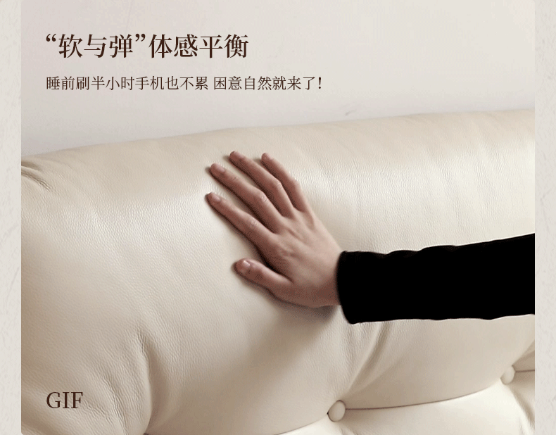 Genuine Leather Soft Bed French Retro Style