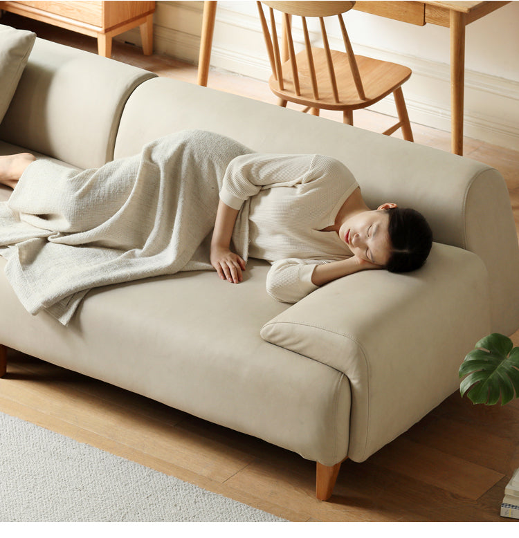 Oak solid wood Technology Fabric Sofa Nordic Modern)