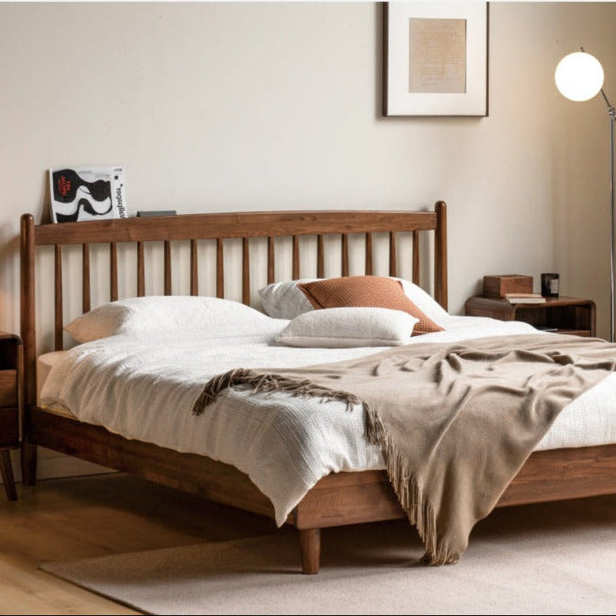 Black Walnut Solid Wood Bed Modern