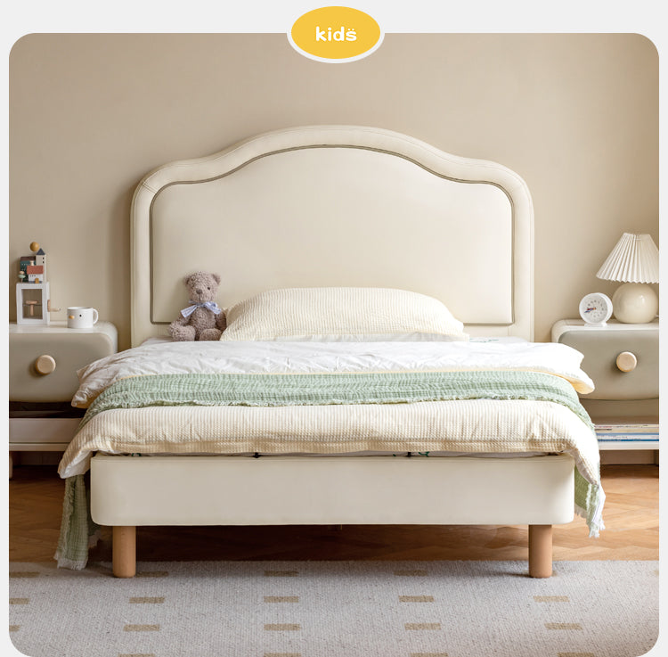 Organic Leather Cream Style Soft Kid's Bed